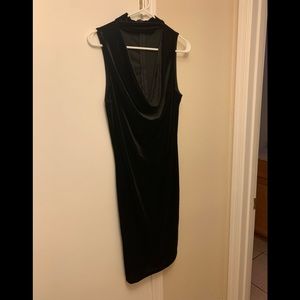 Velvet cowl neck choker mini dress